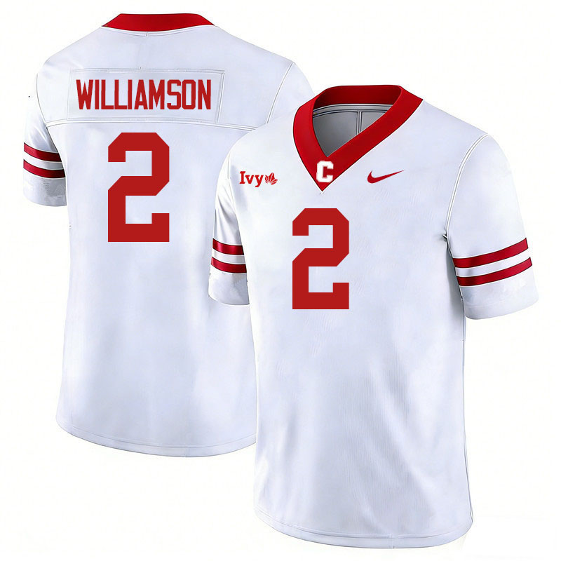 Cornell Big Red #2 Johnny Williamson College Football Jerseys,Uniforms Stitched-White